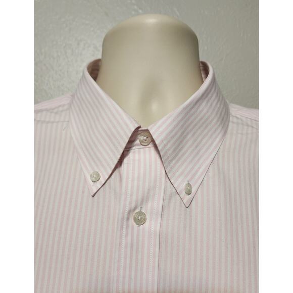 Brooks Brothers Regent Long Sleeve Button-down Dress Shirt Size XL Striped Pink - Picture 2 of 5